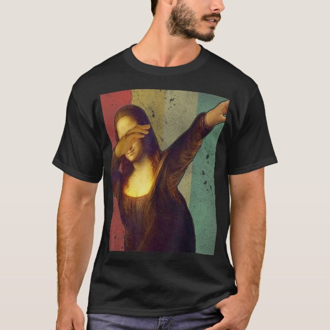 Camiseta Profesor de arte retro Dabbing Mona Lisa (Anverso)