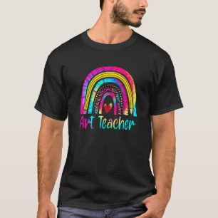 Camiseta Profesor de Arte Tie Dye Arcoíris Leopardo Profeso