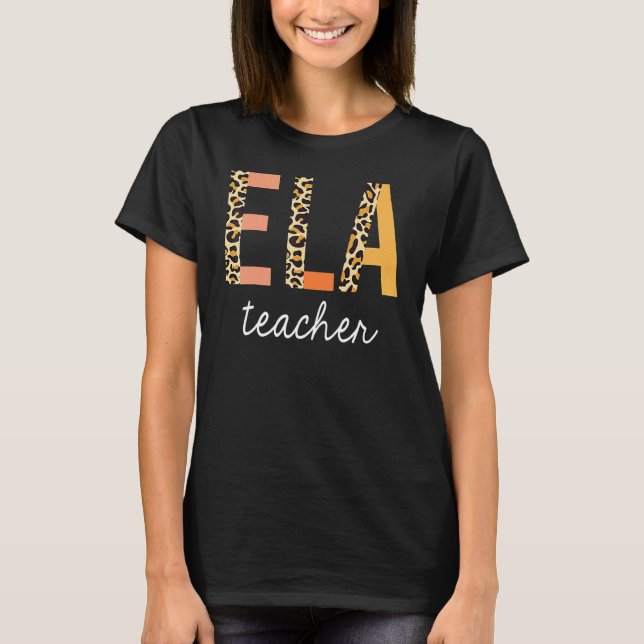 Camiseta Profesor de Artes en Inglés Leopard Ela (Anverso)