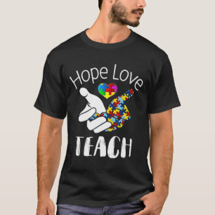 Camiseta Profesor de autismo aprende amor enseña a entender