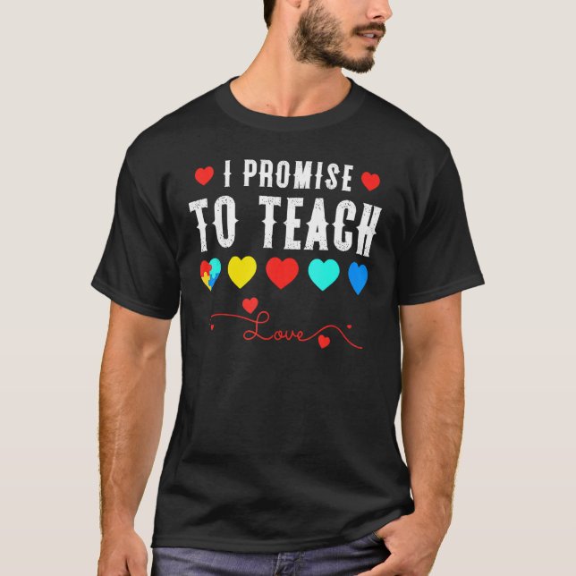 Camiseta Profesor de Autismo de Conciencia Prometo Enseñar  (Anverso)