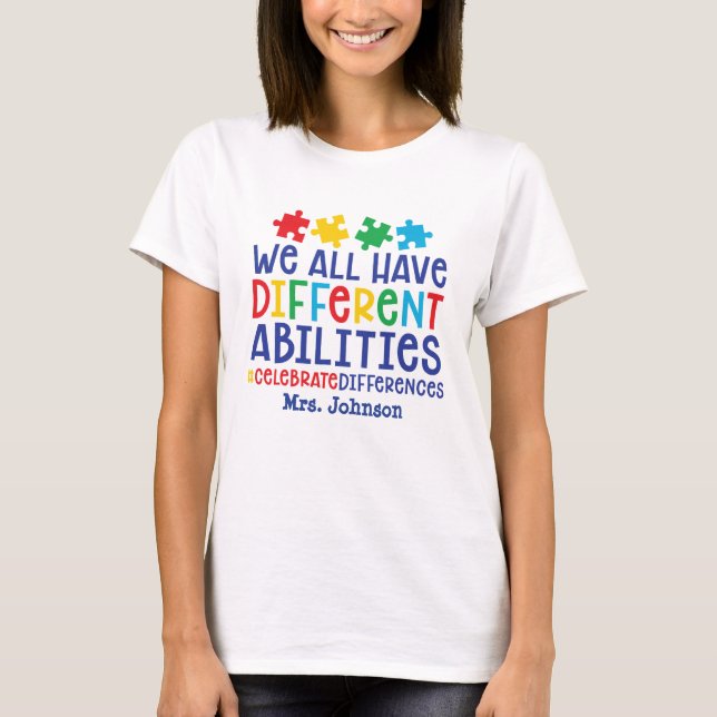 Camiseta Profesor de autismo motivacional personalizado (Anverso)
