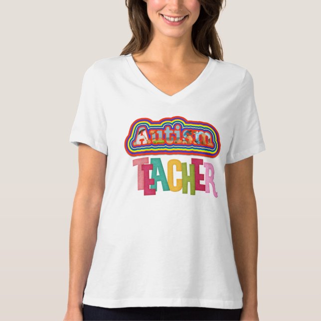 Camiseta Profesor de autismo V-Neck Shirt (Anverso)