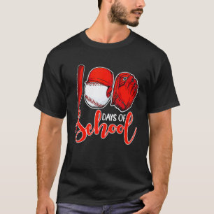 Camiseta Profesor de béisbol 100 días de escuela 100º día d