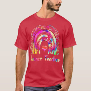 Camiseta Profesor De Ciencia Tie Dye Rainbow Feliz Primer D