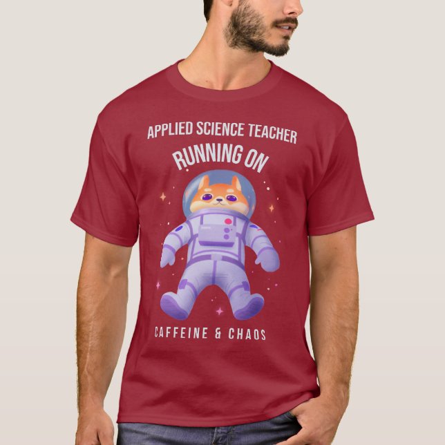 Camiseta Profesor de Ciencias Aplicadas con Cafeína y Caos (Anverso)