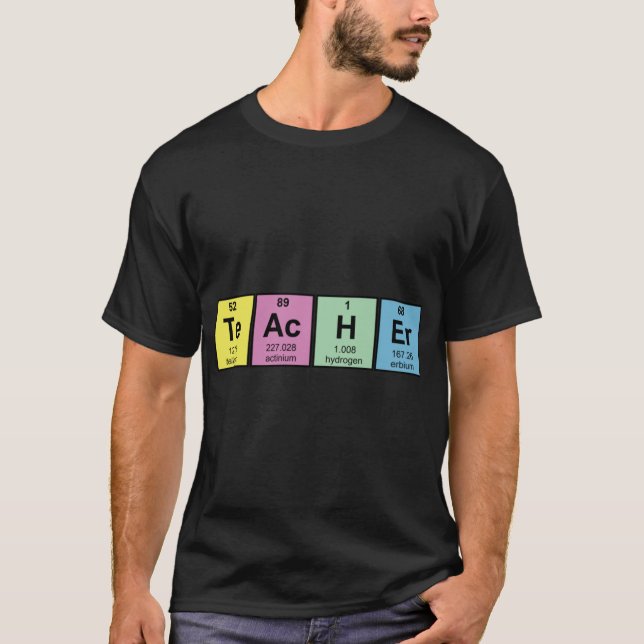 Camiseta Profesor de ciencias Elementos químicos divertido (Anverso)
