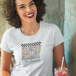 Camiseta Profesor de cuarto grado Retro Personalizado