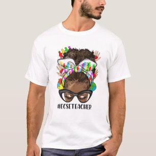 Camiseta Profesor de Educación Especial de ECSE Messy Bun A