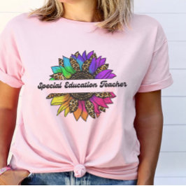 Camiseta Profesor de Educación Especial Rainbow Sunflower