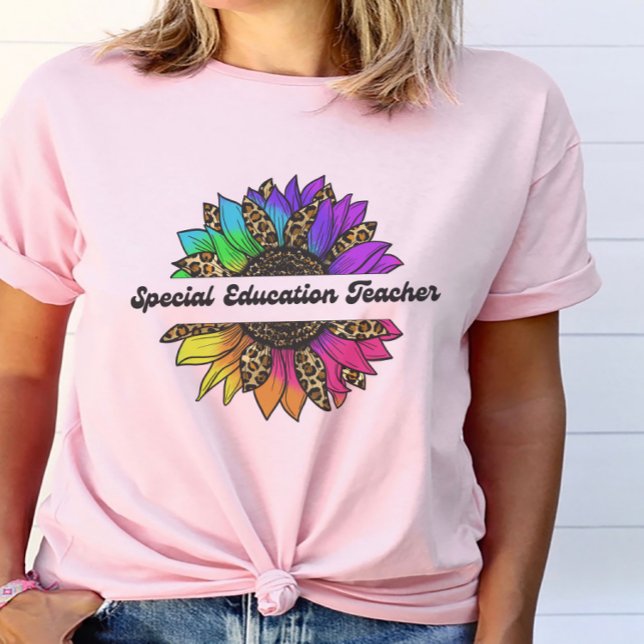 Camiseta Profesor de Educación Especial Rainbow Sunflower (Special Education Teacher Rainbow Sunflower T-Shirt
)