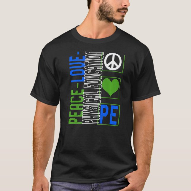 Camiseta Profesor de Educación Física P.E. Peace Love Gym C (Anverso)