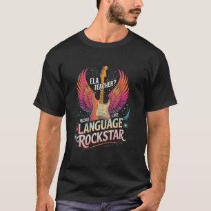 Camiseta Profesor de ELA lindo ROCKSTAR del IDIOMA inglés L