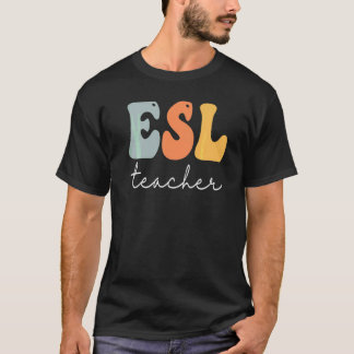 Camiseta Profesor de ELE Retro Groovy Vintage Feliz Primer