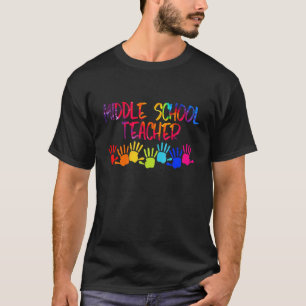 Camiseta Profesor de Escuela Media Tie dye Mano 70s Outfit