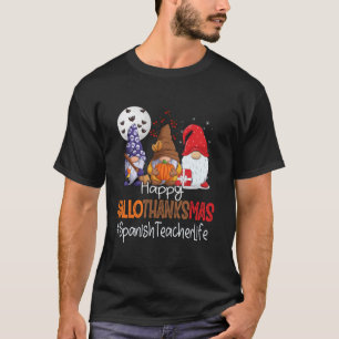 Camiseta Profesor De Español Feliz Gnomos De Hallothanksmas
