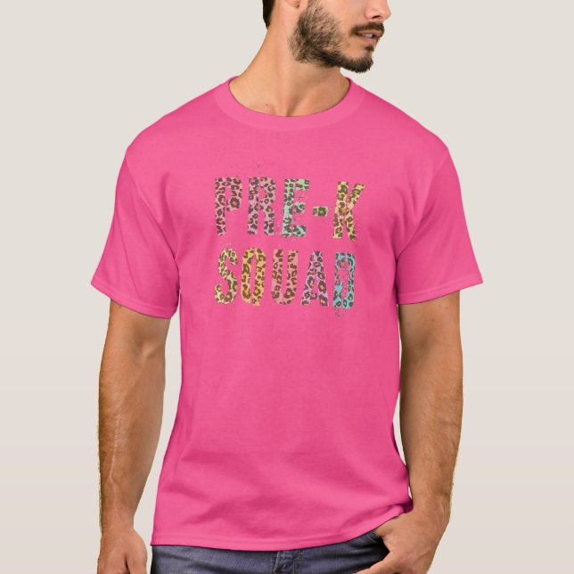 Camiseta Profesor de estampado de leopardo de escuadrón Pre (Anverso)