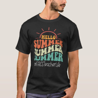 Camiseta Profesor de FACS Retro Groovy Último Día de Escuel