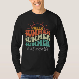 Camiseta Profesor de FACS Retro Groovy Último Día de Escuel