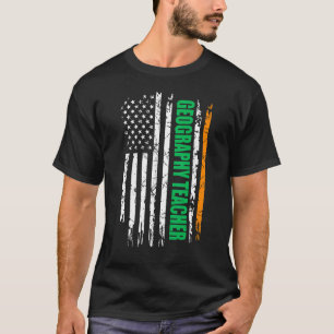 Camiseta Profesor De Geografía Bandera Estadounidense Día D