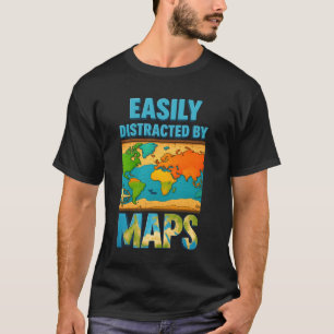 Camiseta Profesor De Geografía Distrado Fácilmente Por Maps