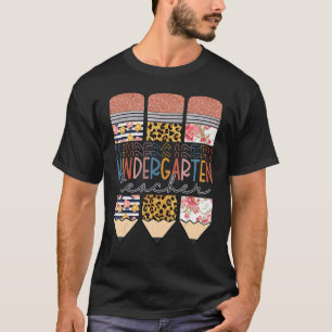 Camiseta Profesor de guardería Leopard Lápiz de vuelta a la