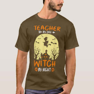 Camiseta Profesor De Halloween Por Día Bruja Por Bombeo De 