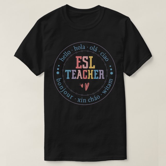 Camiseta profesor de idioma ESL (Diseño del anverso)