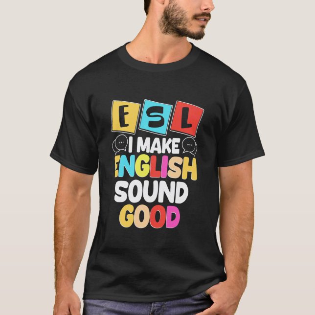 Camiseta Profesor de inglés como segundo idioma multilingüe (Anverso)