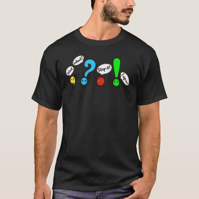 Camiseta Profesor de inglés divertido gramática puntuación  (Anverso)