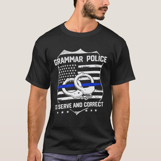 Camiseta Profesor de inglés policía de gramática (Anverso)