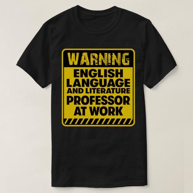 Camiseta Profesor de inglés y literatura en el trabajo (Diseño del anverso)