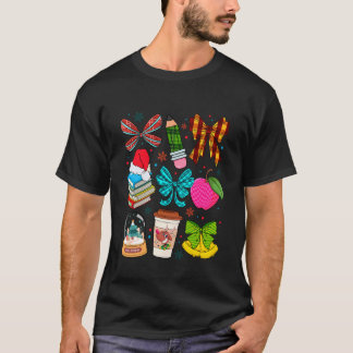 Camiseta Profesor de lazo retro Navidad a cuadros de búfalo