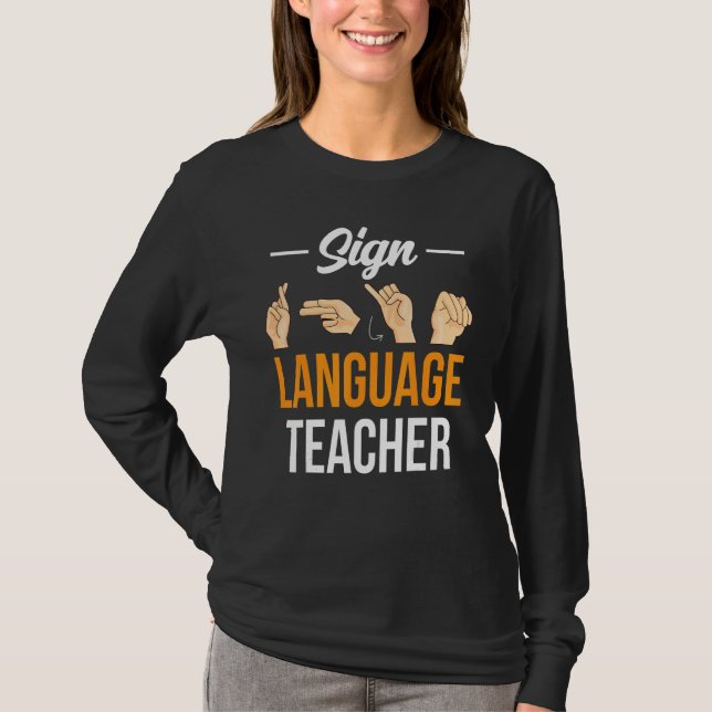 Camiseta Profesor de lenguaje Rótulo Hobby Gesture Awarenes (Anverso)
