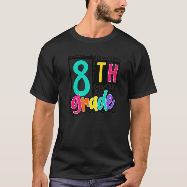 Camiseta Profesor de Leopardo de 8º grado Leopardo de 8º gr (Anverso)