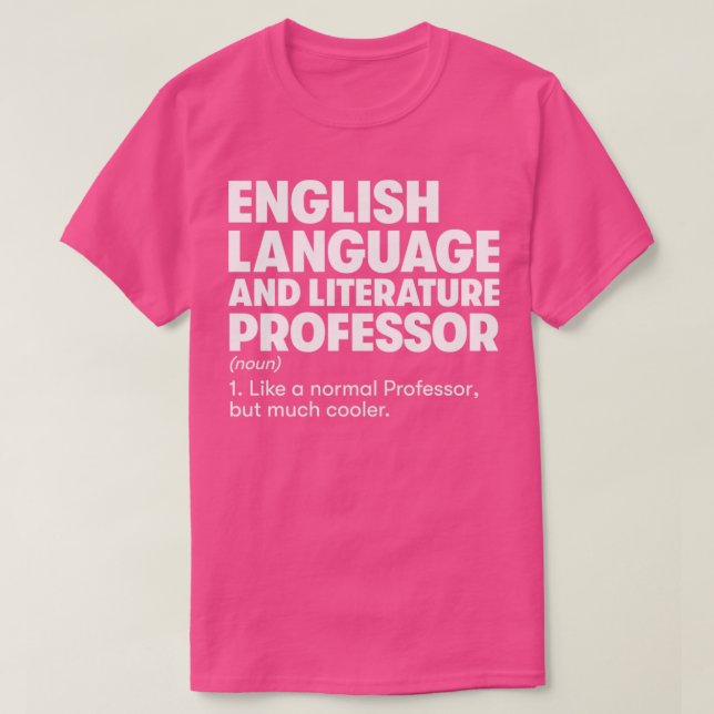 Camiseta Profesor de literatura en inglés2 (Diseño del anverso)