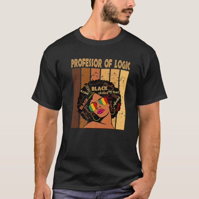 Camiseta Profesor de Lógica Afro-Americano Negro El Suyo (Anverso)