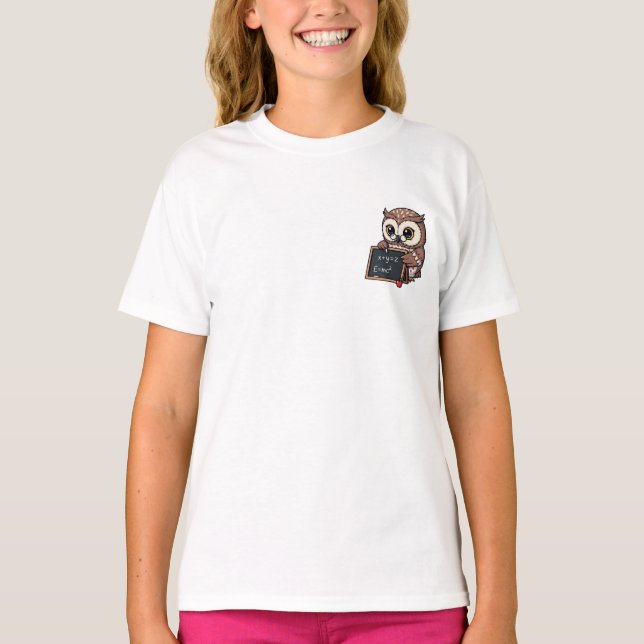 Camiseta Profesor de Matemáticas Búho Inteligente para Niño (Anverso)