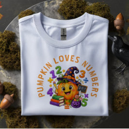 Camiseta Profesor de Matemáticas de Calabaza Ama Números Ha