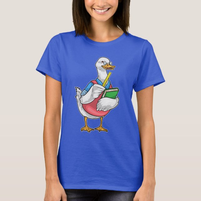 Camiseta Profesor de matemáticas de pato Regla (Anverso)