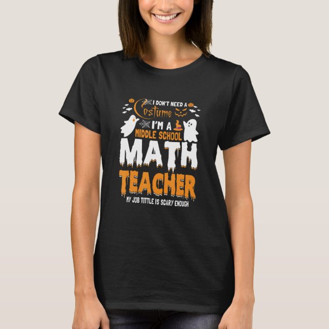 Camiseta Profesor de Matemáticas de Secundaria No Necesito  (Anverso)