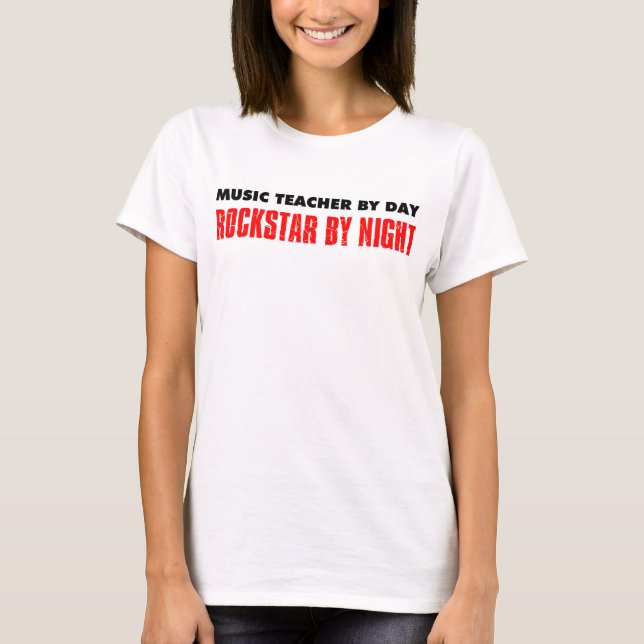 Camiseta Profesor De Música Por Día De La Noche Rockstar (Anverso)