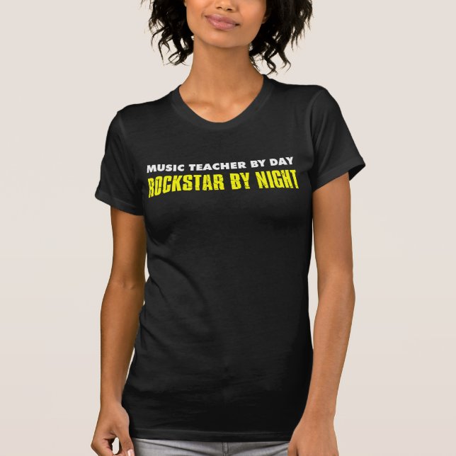 Camiseta Profesor De Música Por Día De La Noche Rockstar (Anverso)