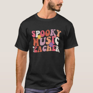 Camiseta Profesor de Música Retro Espeluznante Floral Escue