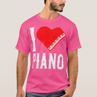 Camiseta Profesor de Piano Pianista Corazón Amo el Piano