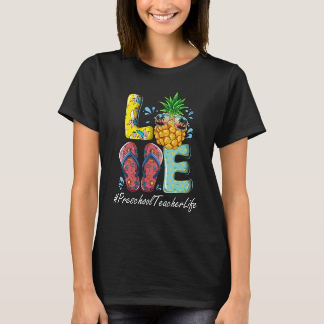 Camiseta Profesor de preescolar Hola verano Feliz día pasad (Anverso)