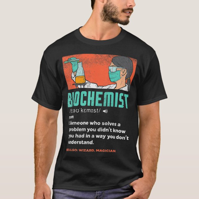 Camiseta Profesor de Química de Definición Bioquímica de Gu (Anverso)