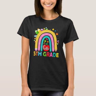 Camiseta Profesor de quinto grado de arcoíris de lápiz estu