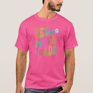 Camiseta Profesor de Quinto Grado de Retro Hola Enseño de 5