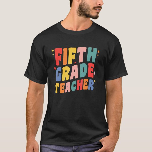 Camiseta Profesor de quinto grado de Retro Maestra de quint (Anverso)